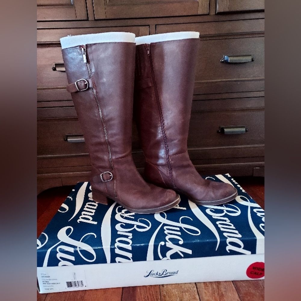 Lucky Brand Wide Calf Leather boots